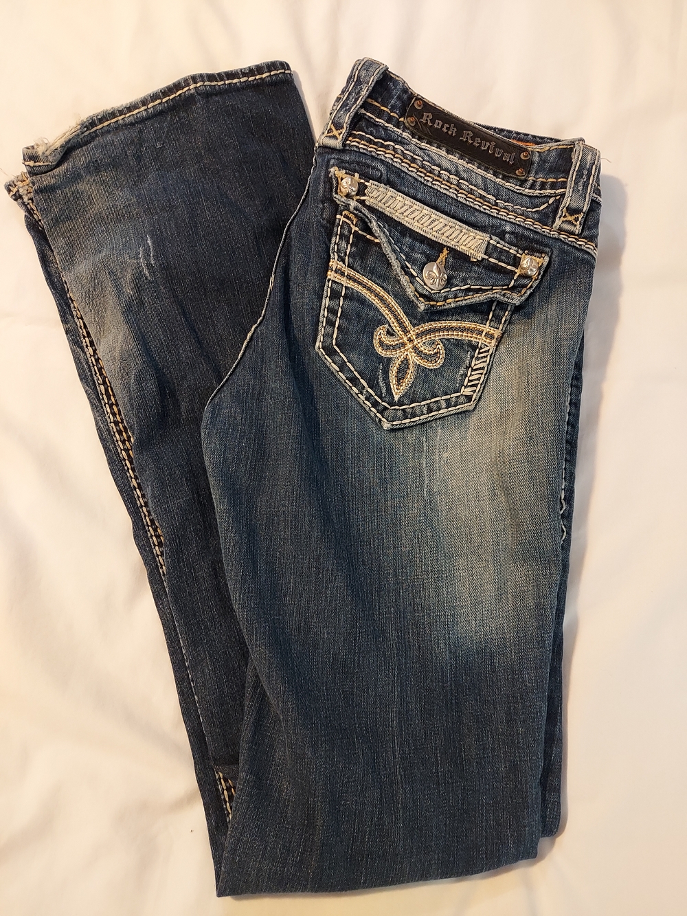 Rock Revival Roza Mid-rise Boot Cut Jeans with Embroidered Back Pockets - 28 - Picture 11 of 11